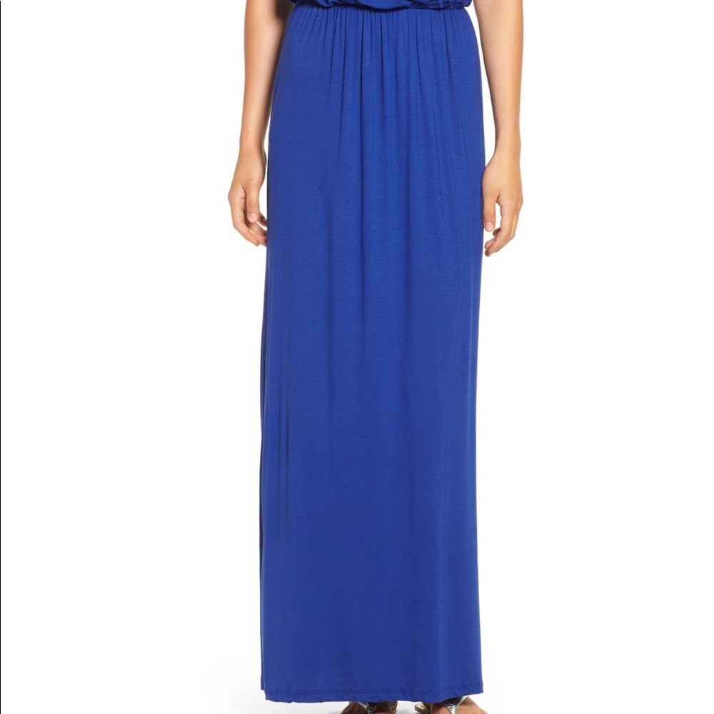 Lush knit maxi dress in color solid Marsala - Picture 8 of 8